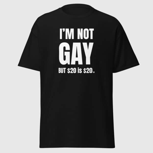 I'm Not Gay But $20 is $20 - Funny Gay Tee - Image 2