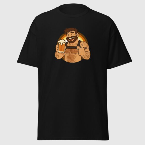 Russell Bear Drinking Beer - Gay Pride Shirt - Image 2
