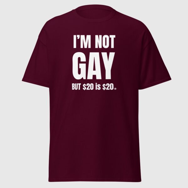I'm Not Gay But $20 is $20 - Funny Gay Tee - Image 3