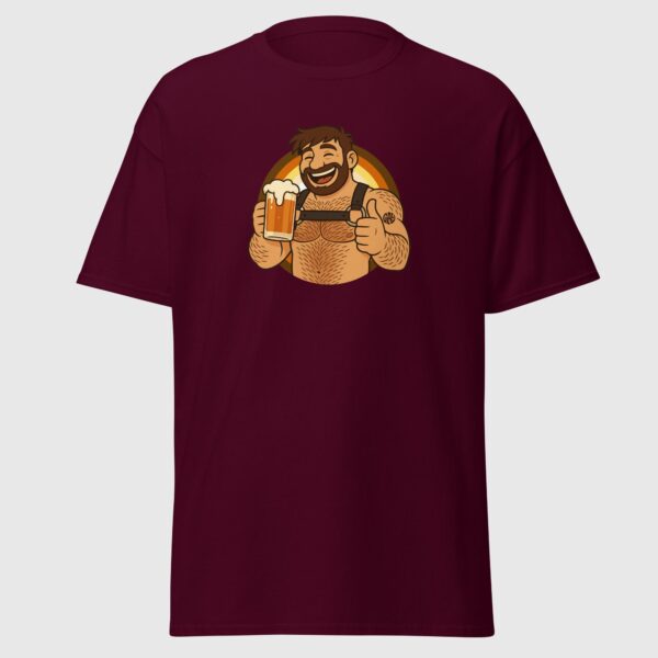 Russell Bear Drinking Beer - Gay Pride Shirt - Image 3