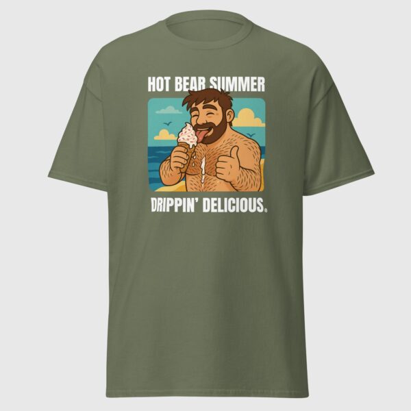 Hot Bear Summer, Drippin' Delicious - Gay Pride Tee - Image 5