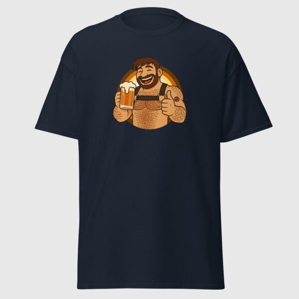 Russell Bear Drinking Beer - Gay Pride Shirt - Image 4